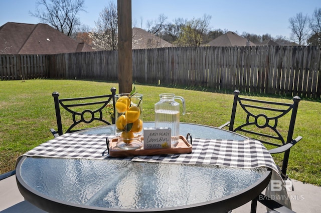 view of patio with a fenced backyard