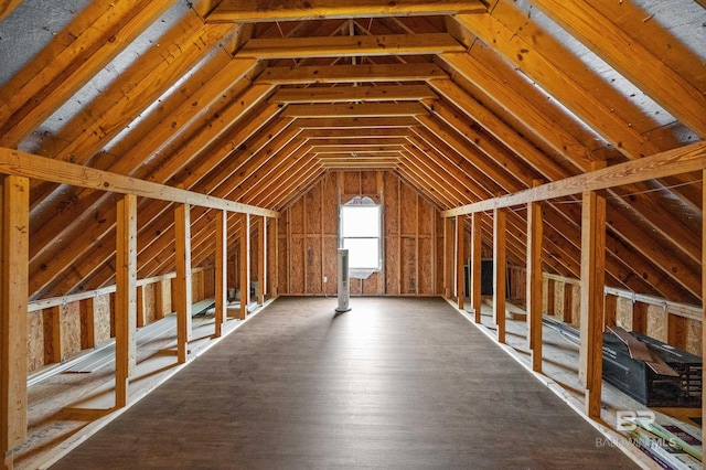 view of unfinished attic