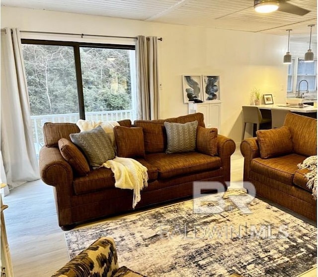6 Yacht Club Dr Unit 115A, Daphne, AL 36526 - living room with wood finished floors and a ceiling fan