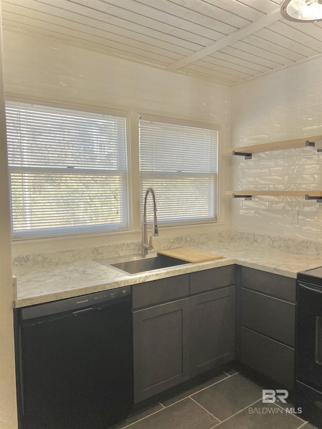6 Yacht Club Dr Unit 115A, Daphne, AL 36526 - kitchen with a sink, light countertops, black appliances, and a healthy amount of sunlight