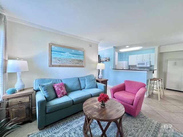 6194 Gulf Shores Pkwy Unit A6, Gulf Shores, AL 36542 - living area featuring crown molding and light tile patterned floors