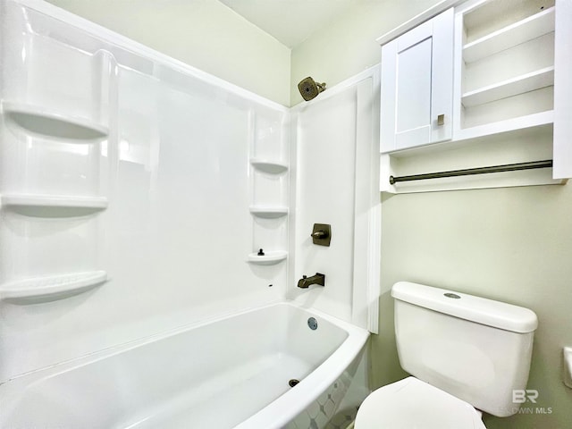 full bath with toilet and shower / bath combination