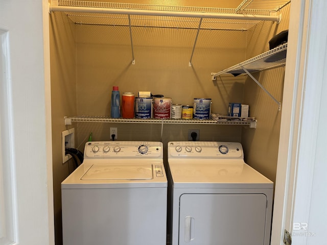 laundry area featuring washing machine and dryer