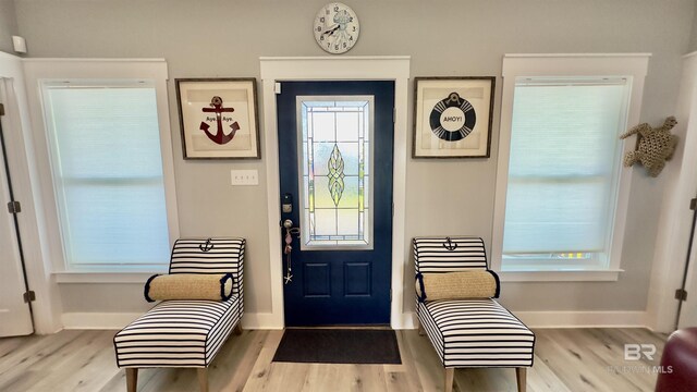 foyer featuring light hardwood / wood-style floors