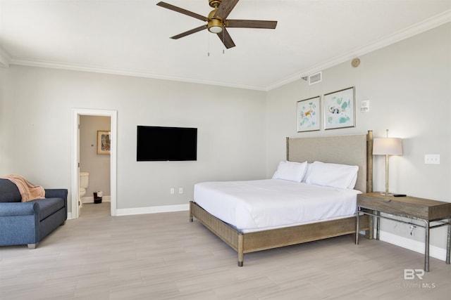825 W Beach Blvd Unit 10, Gulf Shores, AL 36542 - bedroom with light wood-style floors, visible vents, crown molding, and baseboards