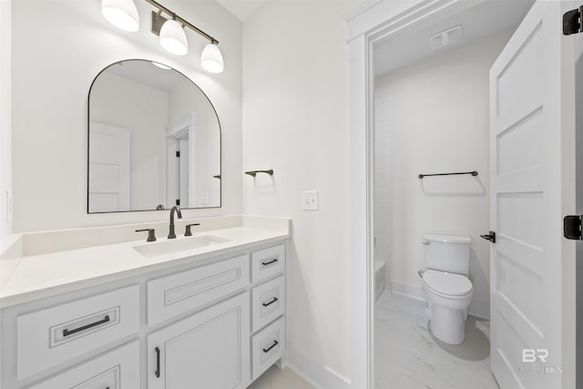 25995 W Perdido Ave, Orange Beach, AL 36561 - full bathroom with marble finish flooring, vanity, and washtub / shower combination