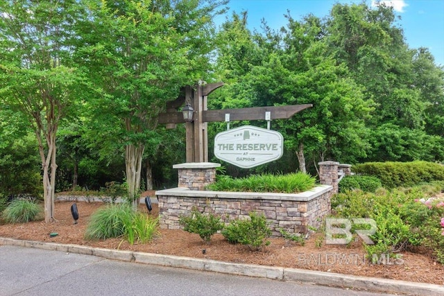 view of community sign