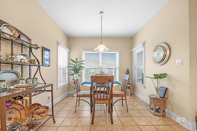 view of tiled dining area