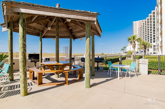 view of patio with a gazebo