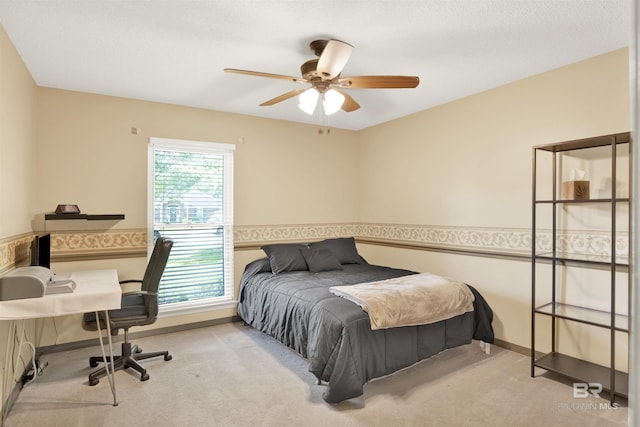 7431 Summer Ct, Mobile, AL 36695 - bedroom featuring carpet, an office area, ceiling fan, and baseboards