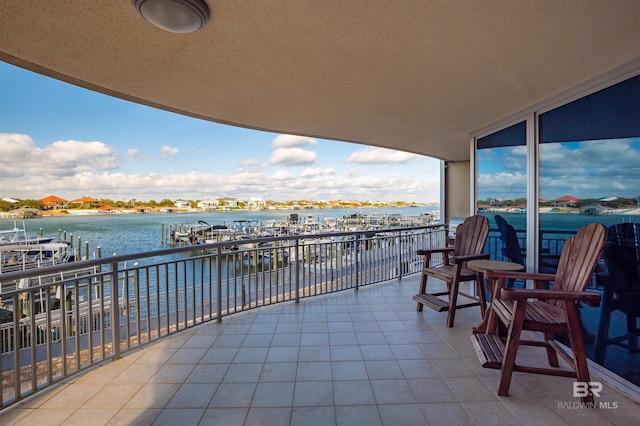 balcony with a water view