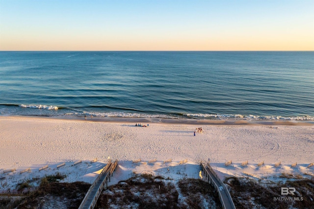 water view with a view of the beach