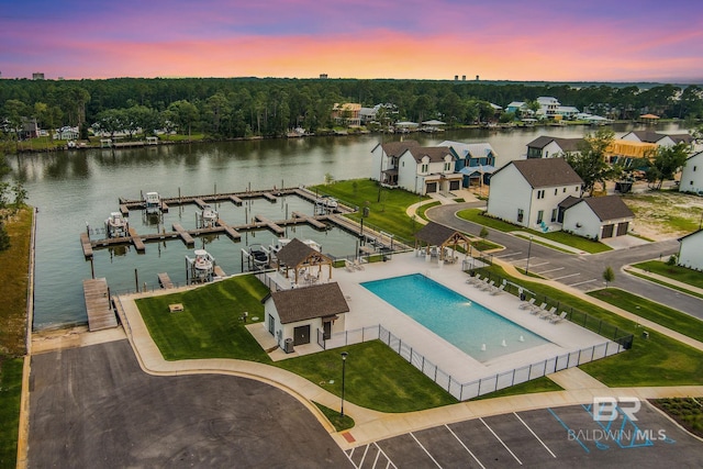 845 Inlet Cir, Gulf Shores, AL 36542 - bird's eye view of a large body of water and a pool area