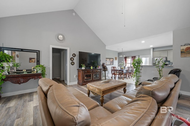 1206 Crown Walk Dr, Foley, AL 36535 - living room featuring light hardwood / wood-style flooring and high vaulted ceiling