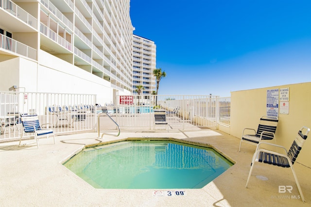 view of swimming pool with a patio area and a swimming pool