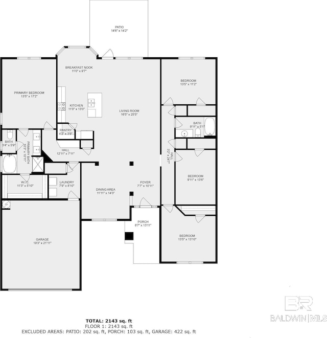 23038 Ridgewood Dr, Robertsdale, AL 36567 - floor plan / room layout