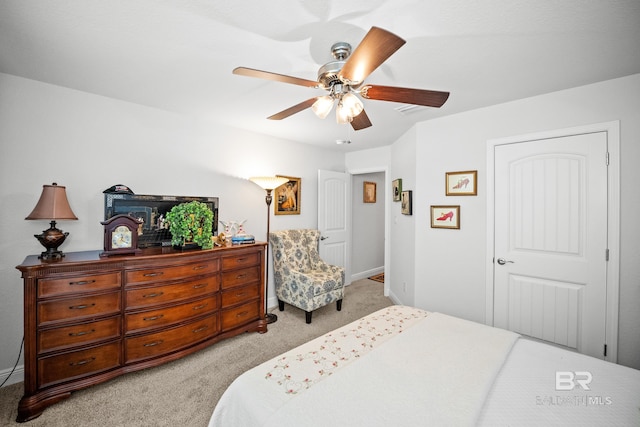 23038 Ridgewood Dr, Robertsdale, AL 36567 - bedroom featuring light colored carpet and a ceiling fan