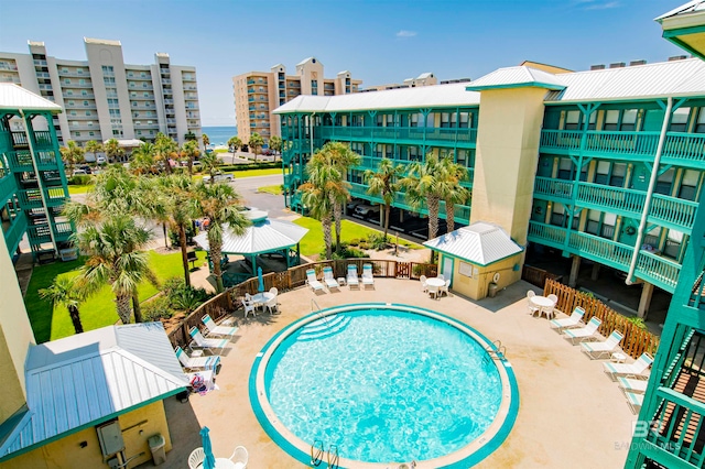 view of pool with a patio