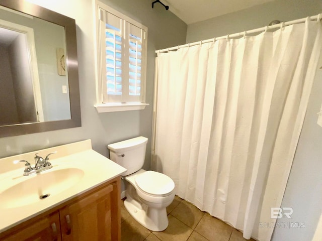 1203 Captain Oneal Dr, Daphne, AL 36526 - full bathroom featuring toilet, tile patterned floors, vanity, and curtained shower