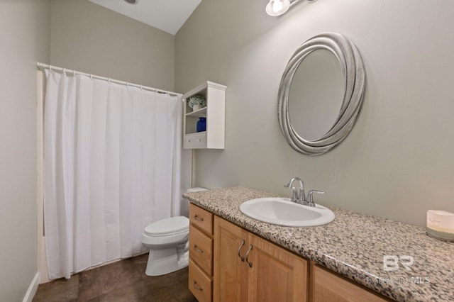 1203 Captain Oneal Dr, Daphne, AL 36526 - full bathroom featuring vanity, toilet, and a shower with shower curtain