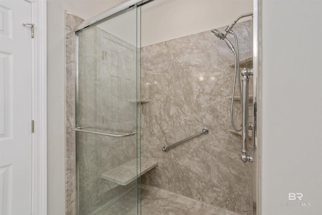 bathroom featuring walk in shower