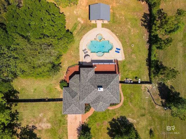 9150 County Road 91, Lillian, AL 36549 - view from above of property with a pool