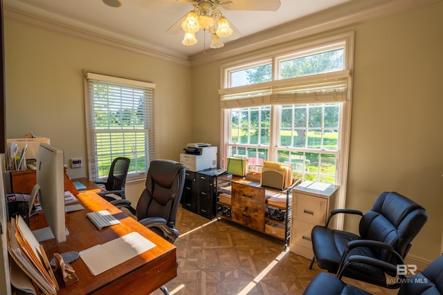 9150 County Road 91, Lillian, AL 36549 - office area featuring a ceiling fan and healthy amount of natural light