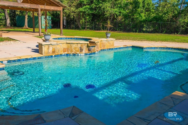 9150 County Road 91, Lillian, AL 36549 - view of pool featuring an in-ground hot tub, a gazebo, and a patio