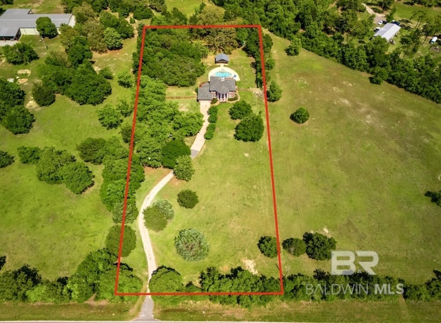 9150 County Road 91, Lillian, AL 36549 - aerial overview of property's location with property boundaries highlighted