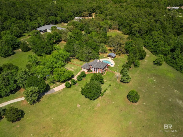 9150 County Road 91, Lillian, AL 36549 - aerial overview of property's location with a heavily wooded area