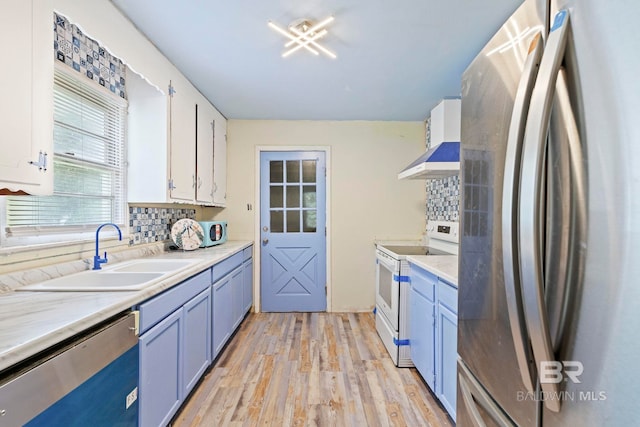 kitchen featuring white cabinetry, sink, decorative backsplash, and stainless steel appliances