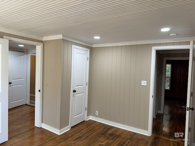 7121 N Century Blvd, Century, FL 32535 - below grade area with dark wood finished floors, baseboards, and recessed lighting