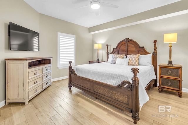26200 Perdido Beach Blvd Unit 1403, Orange Beach, AL 36561 - bedroom featuring light wood-style flooring and ceiling fan