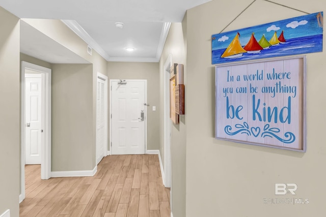 26200 Perdido Beach Blvd Unit 1403, Orange Beach, AL 36561 - hall with wood finished floors and ornamental molding