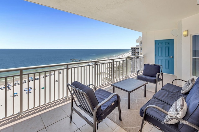 26200 Perdido Beach Blvd Unit 1403, Orange Beach, AL 36561 - balcony with view of water and beach and an outdoor living space