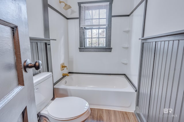 bathroom featuring toilet and hardwood / wood-style floors