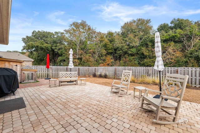 view of patio with grilling area