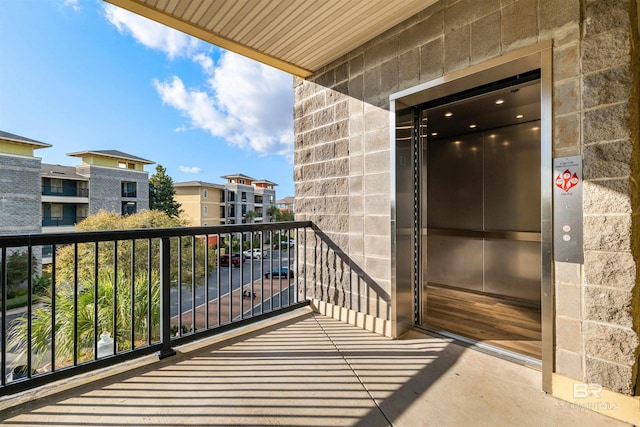 balcony with elevator