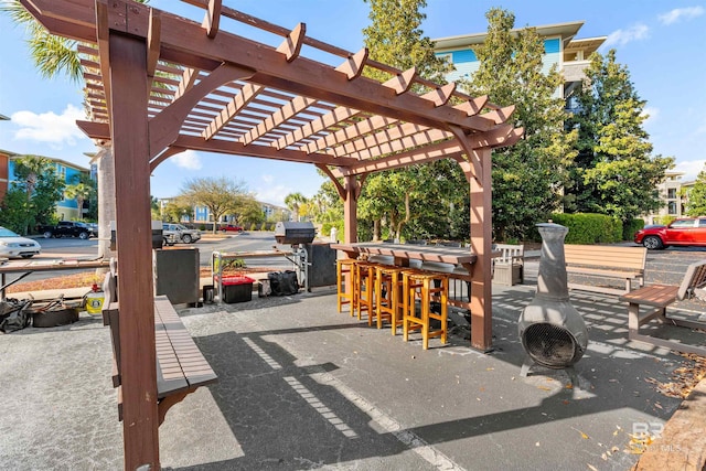 view of patio with a pergola