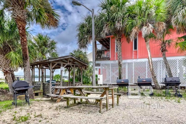 view of property's community with a gazebo