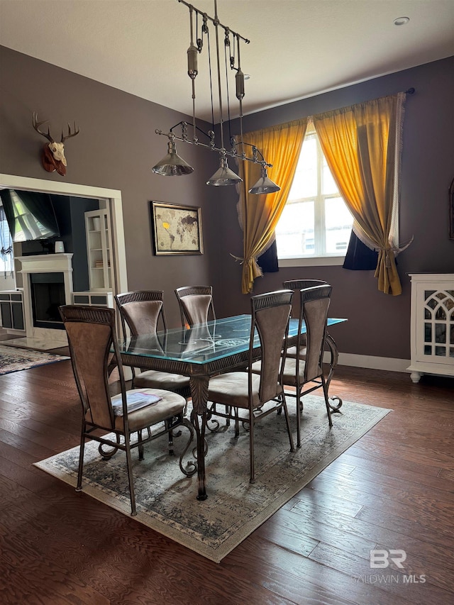 dining room with hardwood / wood-style flooring