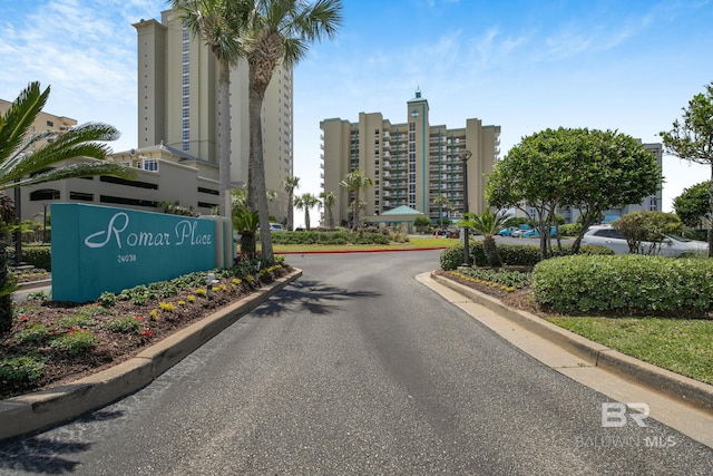 view of street featuring curbs