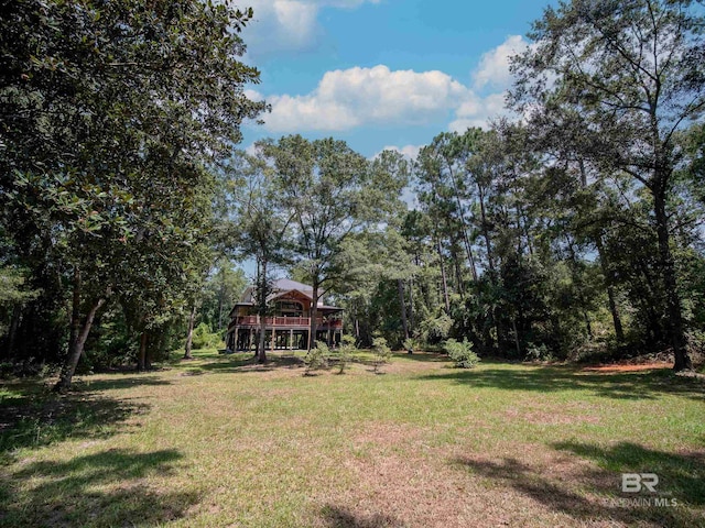 view of yard featuring a deck