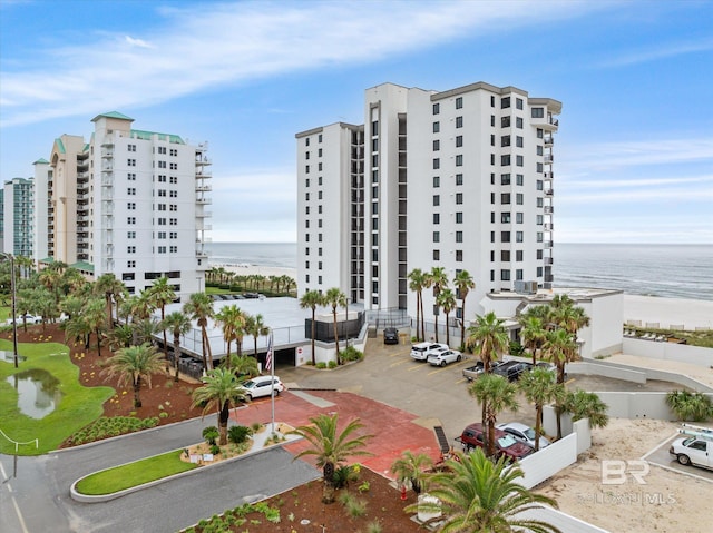 view of property with a water view