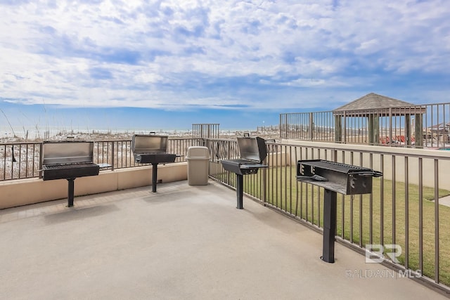view of patio with a gazebo