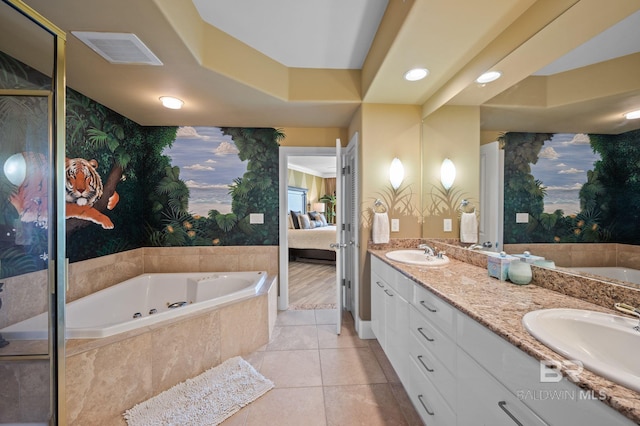 28107 Perdido Beach Blvd Unit D914, Orange Beach, AL 36561 - full bathroom with a sink, visible vents, wallpapered walls, and a garden tub