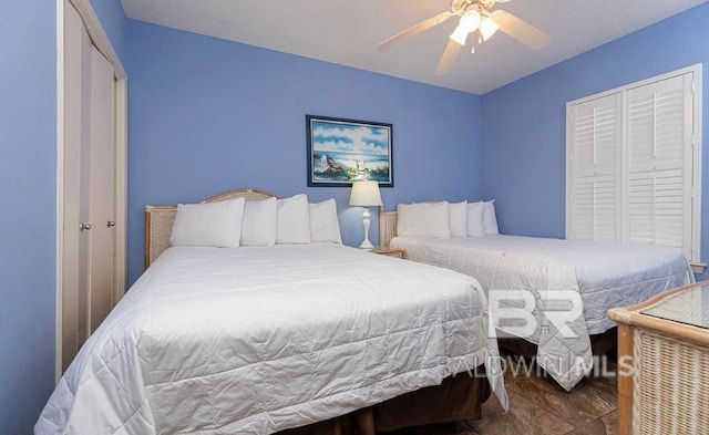 bedroom featuring a closet and ceiling fan