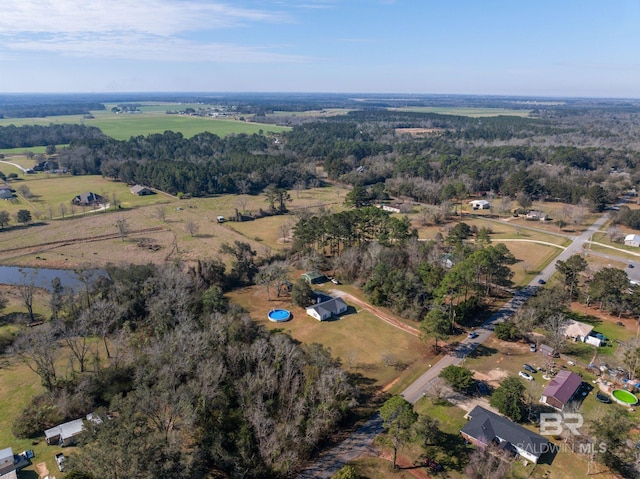 drone / aerial view with a rural view