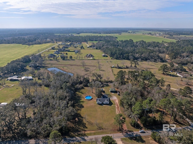 bird's eye view featuring a rural view