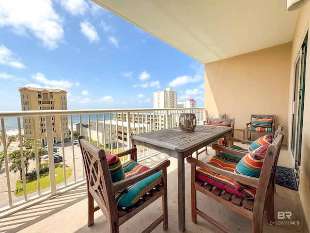 balcony with a water view